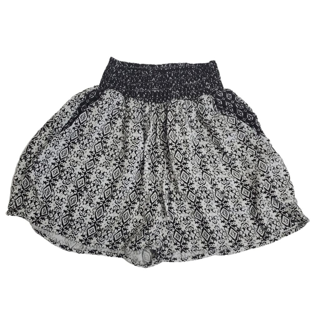 Aqua | High Waist Flowy Patterned Lightweight Shorts with Pockets
